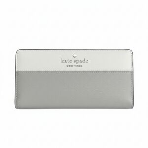Kate Spade Two-Tone Gray and White Large Slim Bifold Wallet New With Tags